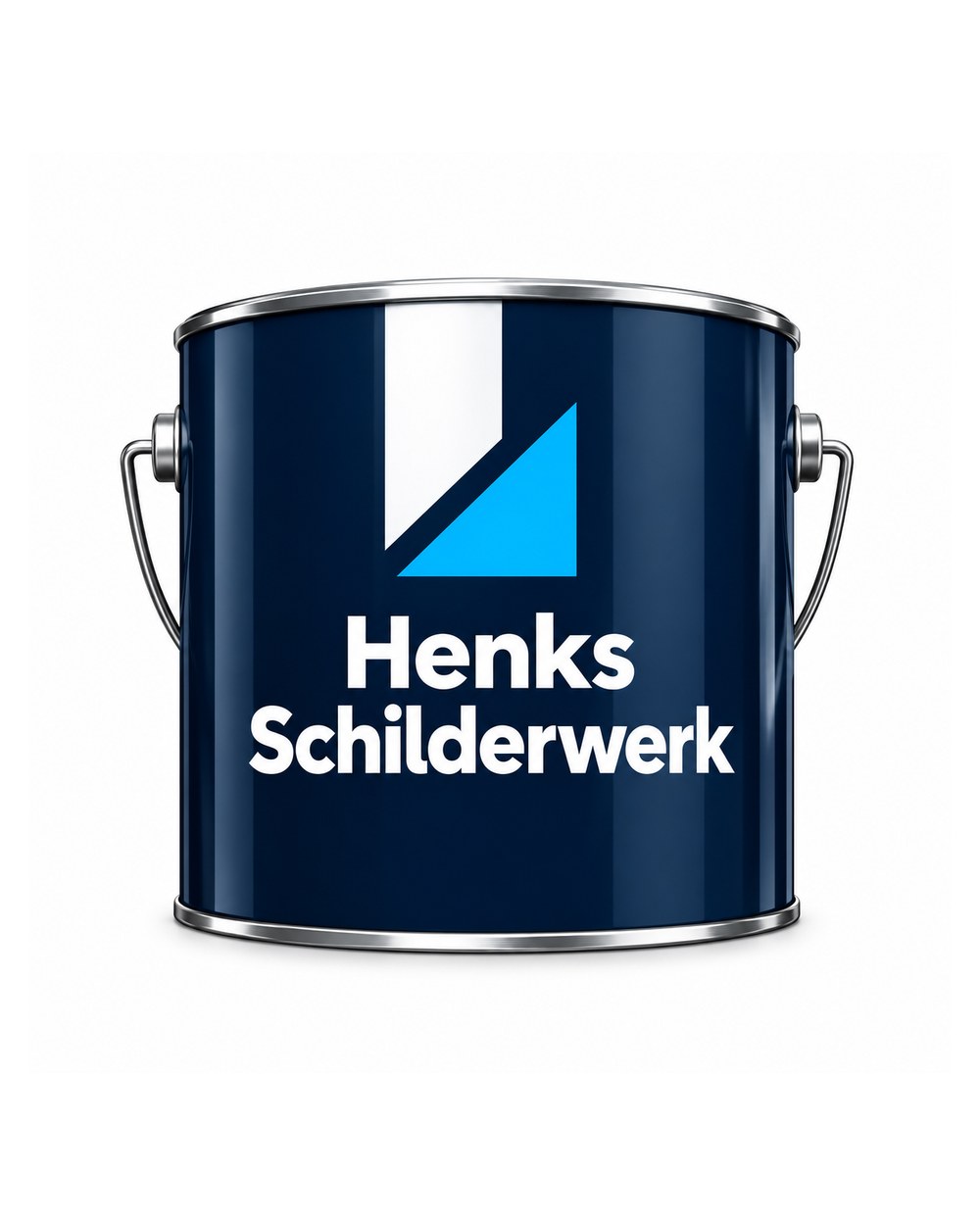 Het logo van Henk&rsquo;s Schilderwerk op een verfblik